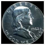 1962 Franklin Silver Half Dollar CHOICE PROOF