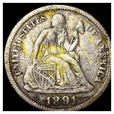 1891 Silver Seated Liberty Dime LIGHTLY CIRCULATED