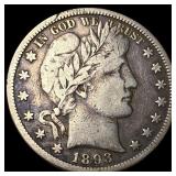1893-S Silver Barber Half Dollar ABOUT UNCIRCULATE