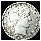 1909 Barber Silver Quarter NEARLY UNCIRCULATED