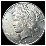 1924 Silver Peace Dollar CLOSELY UNCIRCULATED
