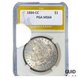 1884-CC Morgan Silver Dollar PGA MS64
