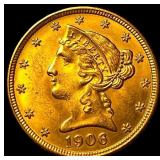 1906-D Gold $5 Half Eagle UNCIRCULATED