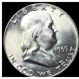 1955 Franklin Silver Half Dollar CHOICE BU