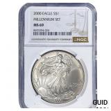 2000 Silver Eagle NGC MS69