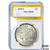 1878-S Morgan Silver Dollar PGA MS64
