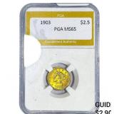 1903 $2.50 Gold Quarter Eagle PGA MS65