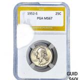 1952-S Washington Silver Quarter PGA MS67