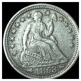 1853 Arrows Seated Liberty Half Dime NEARLY UNCIRC