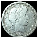 1902 Barber Silver Quarter NEARLY UNCIRCULATED