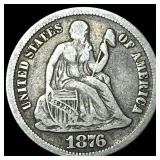 1876-CC Silver Dime LIGHTLY CIRCULATED