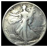 1916-D Silver Walking Liberty Half Dollar NICELY C