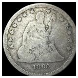1860 Seated Liberty Quarter NICELY CIRCULATED