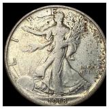 1918-S Silver Walking Liberty Half Dollar NEARLY U