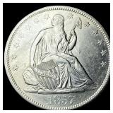 1857 Silver Seated Liberty Half Dollar  CLOSELY U