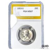 1953-S Washington Silver Quarter PGA MS67