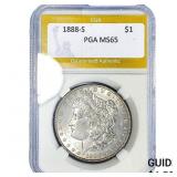 1888-S Morgan Silver Dollar PGA MS65