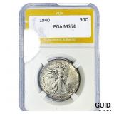 1940 Walking Liberty Half Dollar PGA MS64