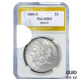 1880-O Morgan Silver Dollar PGA MS63 Micro O