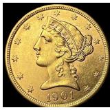 1901-S Gold $5 Half Eagle UNCIRCULATED