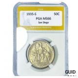 1935-S San Diego Half Dollar PGA MS66