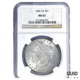 1882-CC Morgan Silver Dollar NGC MS62