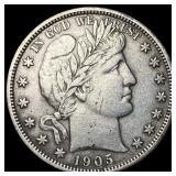 1905 Silver Half Dollar (Barber) NEARLY UNCIRCULAT