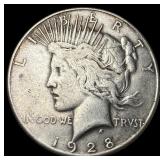 1928 Silver Peace Dollar LIGHTLY CIRCULATED