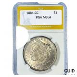 1884-CC Morgan Silver Dollar PGA MS64