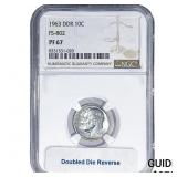 1963 DDR Roosevelt Dime NGC PF67