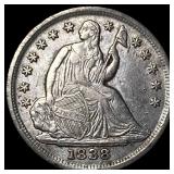 1838 Silver Half Dime CLOSELY UNCIRCULATED