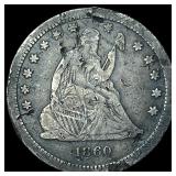 1860-S Silver Seated Liberty Quarter HIGH GRADE