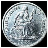 1889-S Silver Seated Liberty Dime CLOSELY UNCIRCUL