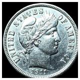 1911 Silver Barber Dime CLOSELY UNCIRCULATED