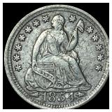 1854 Arrows Seated Liberty Half Dime NEARLY UNCIRC