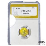 2014 1/10oz $5 Gold Eagle PGA MS70