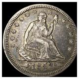 1853 Arrows Seated Liberty Quarter NEARLY UNCIRCUL