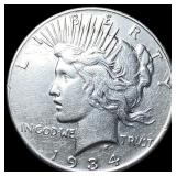 1934 Silver Peace Dollar CLOSELY UNCIRCULATED