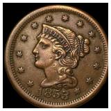1853 Braided Hair Large Cent CLOSELY UNCIRCULATED