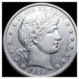 1906-D Silver Barber Half Dollar CLOSELY  UNCIRCU