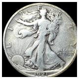 1921-S Silver Walking Liberty Half Dollar  LIGHTL