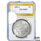 1881-S Morgan Silver Dollar PGA MS65