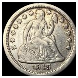 1849-O Silver Seated Liberty Dime NEARLY UNCIRCULA