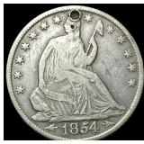 1854-O Arrows Seated Liberty Half Dollar HIGH GRA