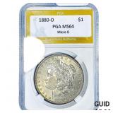 1880-O Morgan Silver Dollar PGA MS64 Micro O