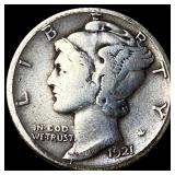 1921-D Silver Mercury Dime NICELY CIRCULATED