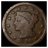 1848 Braided Hair Large Cent NICELY CIRCULATED