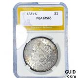 1881-S Morgan Silver Dollar PGA MS65