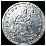 1853 Arrows Seated Liberty Quarter NEARLY UNCIRCUL