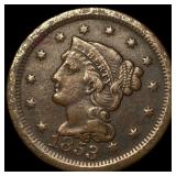 1853 Braided Hair Large Cent LIGHTLY CIRCULATED